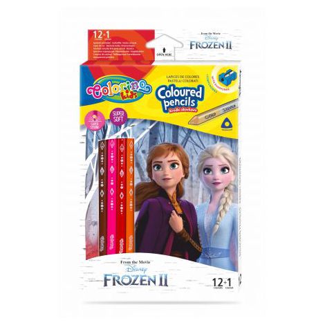 Kredki ołówkowe Colorino Disney Frozen, 13 kolorów + temperówka